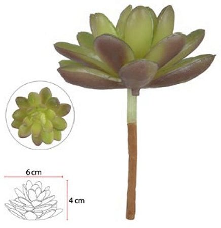 Planta Artificial Suculenta Purpura Verde 7cm