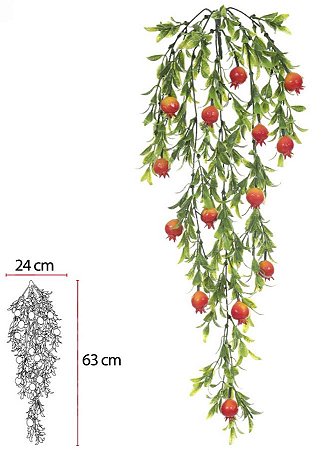Folhagem Artificial Roma Pendurar X14 Vermelho 75cm