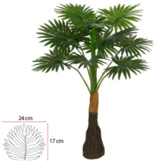 Planta Árvore Artificial Palmeira Leque X12 Verde 90cm