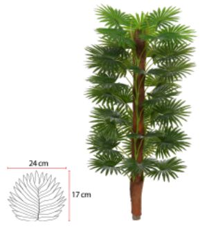 Planta Árvore Artificial Palmeira Leque X33 Verde 1,20cm
