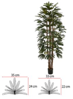 Árvore Artificial Palmeira Raphis C/Pote X81 Verde 2,10cm