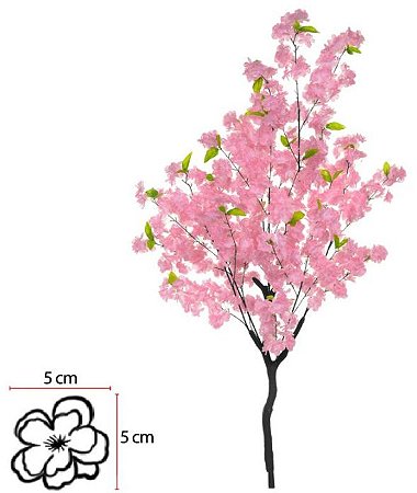 Planta Árvore Artificial Cerejeira X192 Rosa 1,20cm