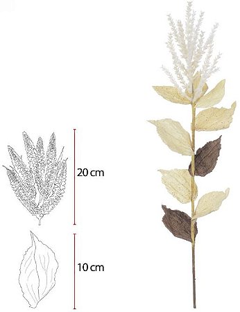 Planta Artificial Astilbe Com Folha Creme 65cm