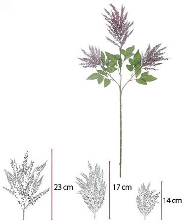 Planta Artificial Astilbe Com Print Berinjela 98cm