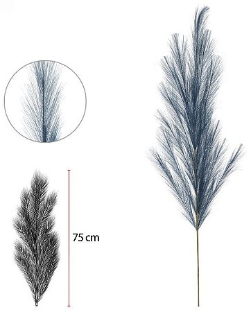 Planta Artificial Pluma Azul Petroleo 1,02cm