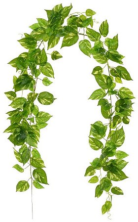 Planta Artificial Folhagem Jiboia Guirlanda Real Toque X155 Verde Creme 1,85m