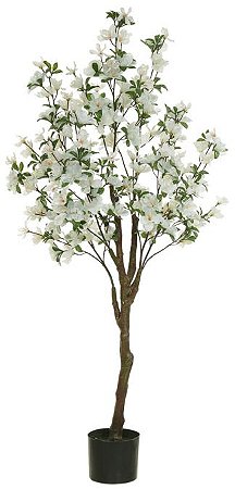 Planta Arvore Artificial Azaleia Pu C/Pote X544 Creme 1,4m