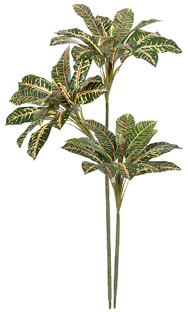 Planta Árvore Artificial Cróton Real Toque X43 Verde Vermelho 1,45cm