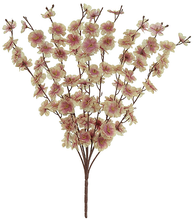 Planta Artificial Buque Flor Cerejeira X90 Rosa Outono 60cm