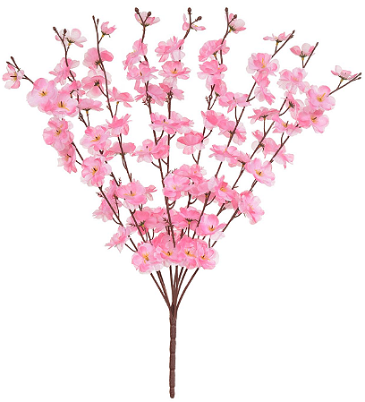 Planta Artificial Buque Flor Cerejeira X90 Rosa 2T 60cm
