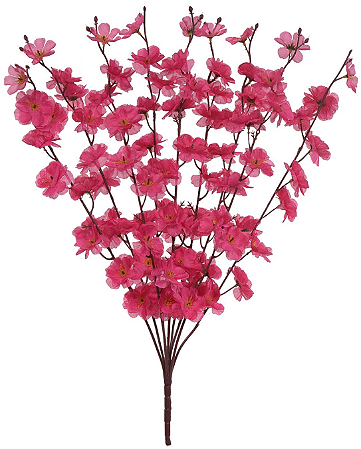 Planta Artificial Buque Flor Cerejeira X90 Fucsia 60cm