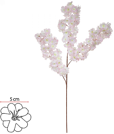 Haste Flor Cerejeira X108 Rosa Creme 95cm