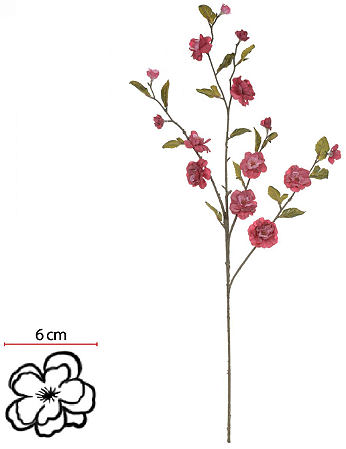 Haste Flor Cerejeira X14 Fucsia Outono 90cm