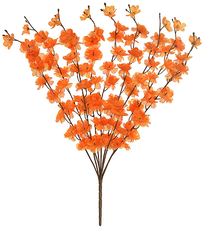 Planta Artificial Buque Flor Cerejeira X90 Laranja 60cm