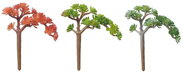 Planta Artificial Folhagem Suculenta Sortidas C/3 Uni Colorido 14cm