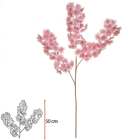 Haste Flor Cerejeira X90 Rosa 98cm