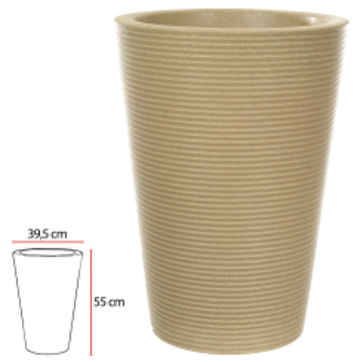 Vaso Riscatto Conico Areia 55cm