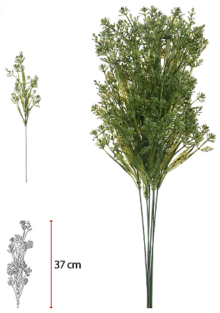 Folhagem Grass C/Print Plastico X24 Verde Escuro 52cm