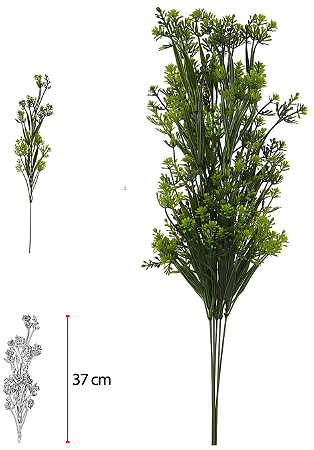 Folhagem Grass C/Print Plastico X24 Verde 52cm