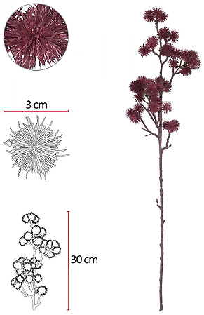 Planta Artificial Galho Mamona C/Coat X42 Purpura 70cm