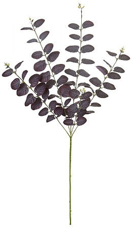 Planta Artificial Folhagem Galho Eucalipto X72 Purpura Outono 90cm