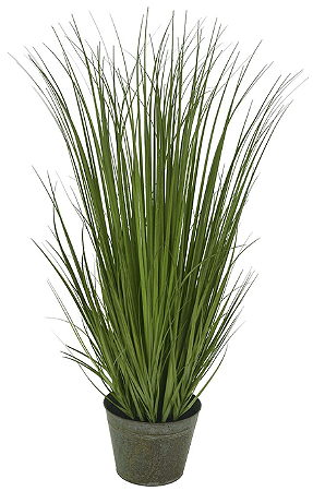 Planta Artificial Folhagem Grass C/Vaso Verde 1,37cm