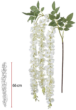 Haste Flor Artificial Vistéria X168 Creme 1,03m