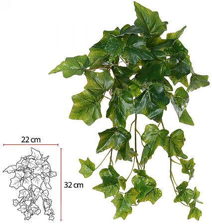 Planta Artificial Folhagem Hera Pendurar Real Toque X60 Verde 40cm