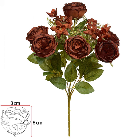 Buque Rosa Cabbage X10 Vermelho Ferrugem Outono 46cm