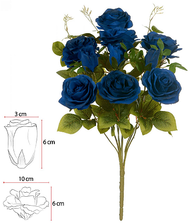 Buque Rosa Microp X10 Azul Outono 48cm