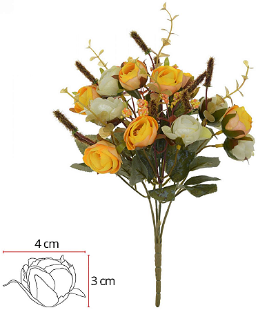 Buque Camelia X13 Creme Amarelo Outono 31cm