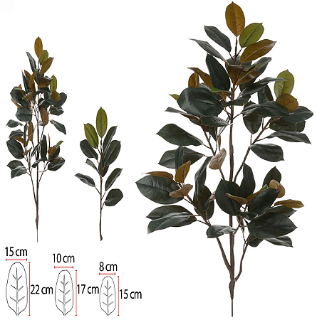Planta Arvore Artificial Ficus Elastica Real Toque C/Coat  X64 Verde Amarelo 1,25cm