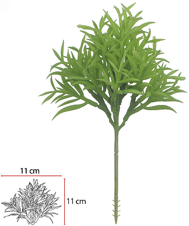 Folhagem Artificial Pick Peperomia Suculenta X20 Verde 20cm