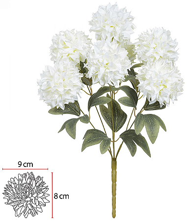 Buque Crisantemo X7 Branco Puro 42cm
