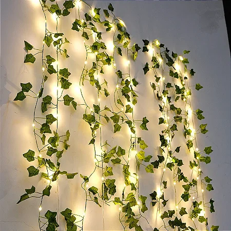 Decoração para Casa, Árvore de Natal, Flor Verde + Luzes LED