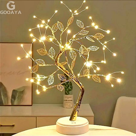 Abajur em LED Rose Folha, Luzes Noturnas USB, Árvore De Natal, Fada Luz, Decoração Casa