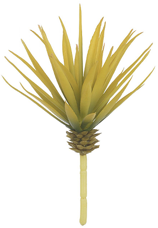 Planta Artificial Folhagem Suculenta Agave Amarelo 20cm