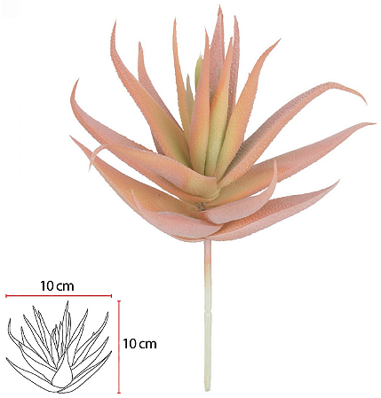 Planta Artificial Suculenta Agave Verde Salmon 17cm