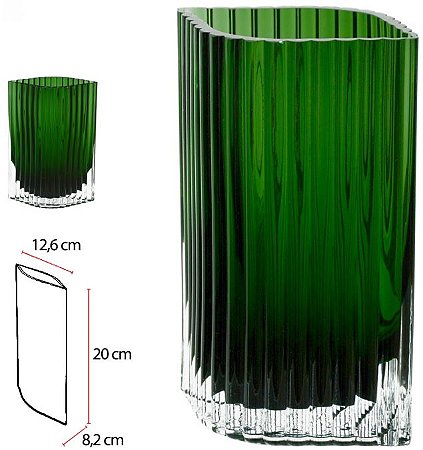 Vaso Decorativo Vidro Verde 25cm