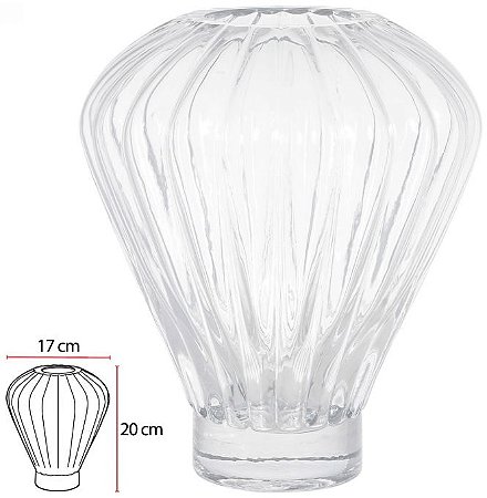 Vaso Decorativo Vidro Transparente 20cm