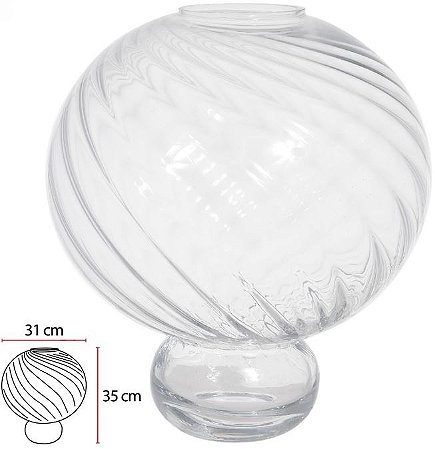 Vaso Decorativo Vidro Transparente 35cm
