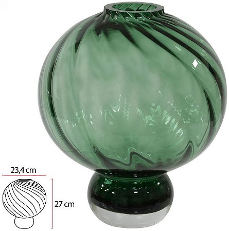 Vaso Decorativo Vidro Verde 27cm