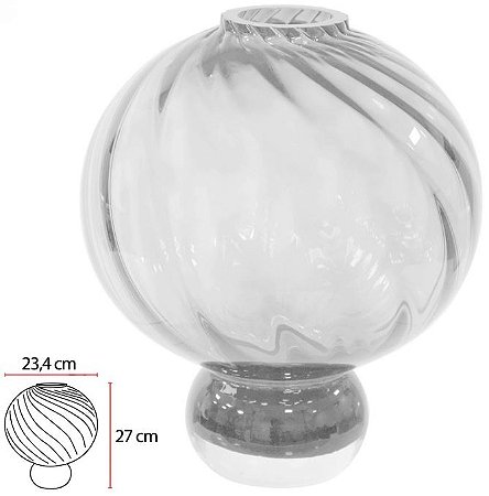 Vaso Decorativo Vidro Transparente 27cm