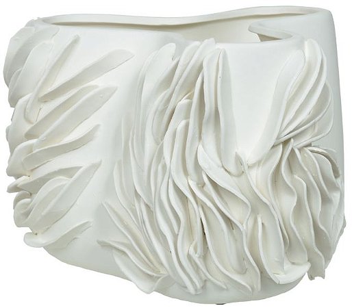 Vaso Decorativo Ceramica Branco 21cm
