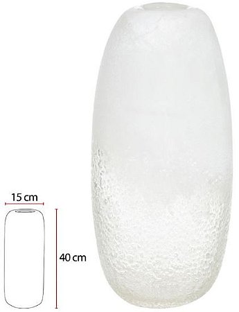 Vaso Decorativo Vidro Branco 40cm