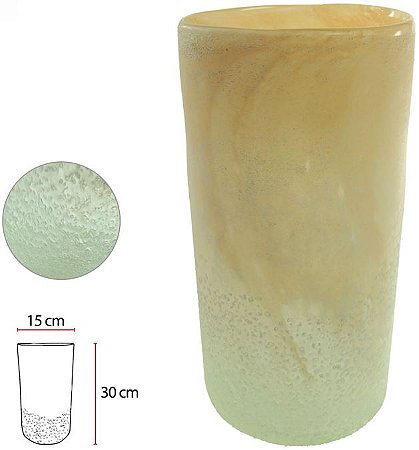 Vaso Decorativo Vidro Bege 30cm