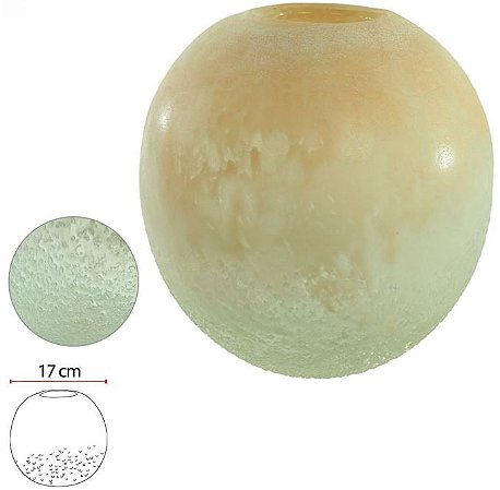 Vaso Decorativo Vidro Bege 18cm