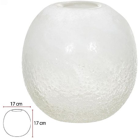 Vaso Decorativo Vidro Branco 18cm