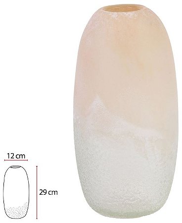 Vaso Decorativo Vidro Bege 29cm