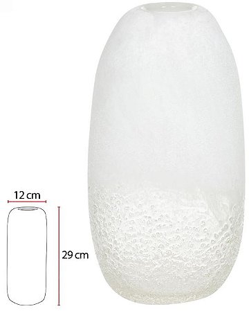 Vaso Decorativo Vidro Branco 29cm